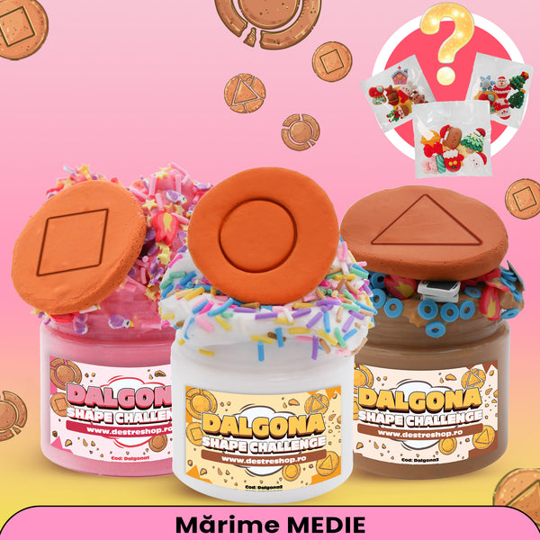 Pachet Dalgona-3 SLIMES MEDII+6 MYSTERY CHARMS